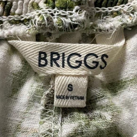 Briggs New York Women’s Green and White High Waist Palm Print Shorts - Picture 4 of 6